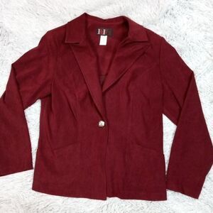 Vintage R&K‎ Originals Jacket Womens 14 Red Blazer Coat Career Casual Pockets
